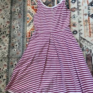 Striped Pink and White Kids Dress
